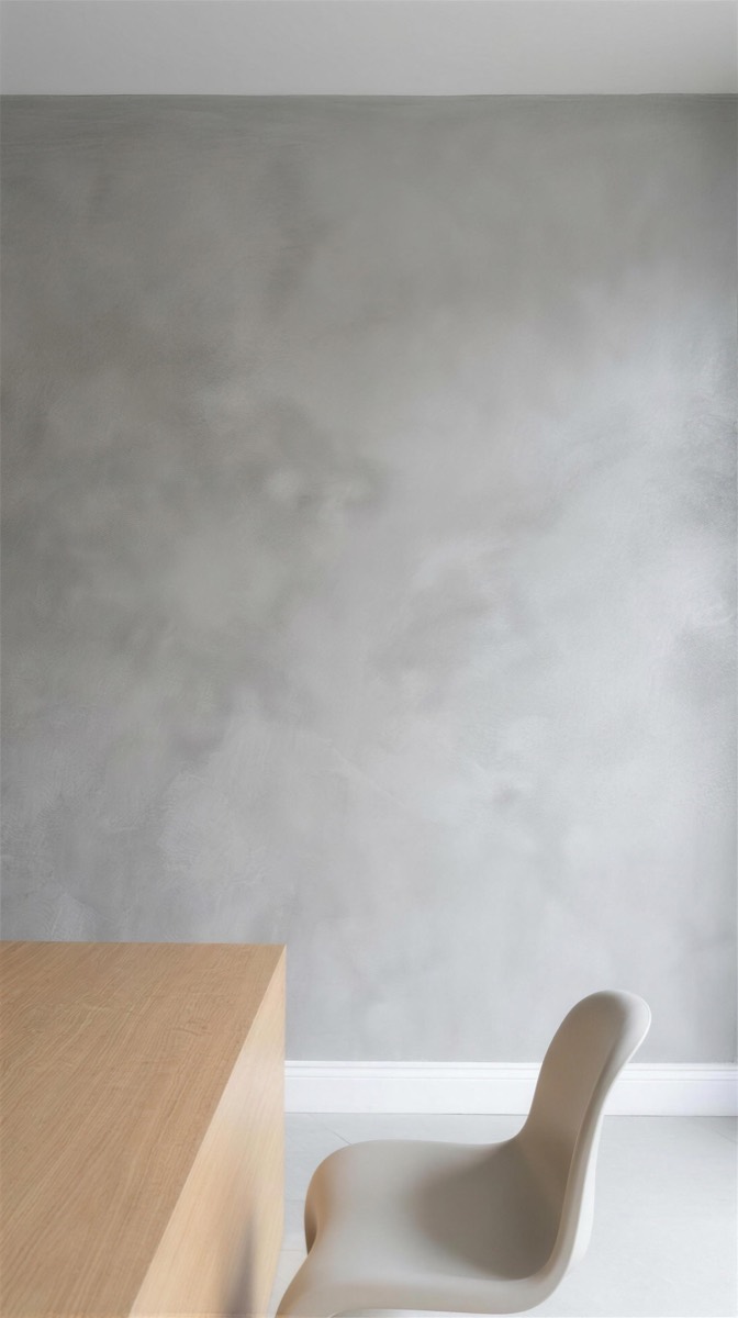 Visualisation of a pale pearl hand-applied wall finish